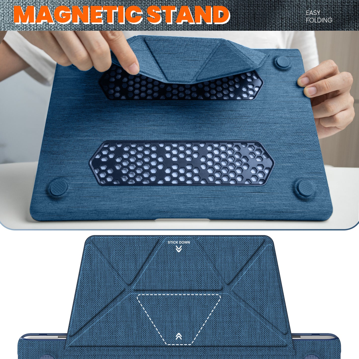 Stylish Fabric MacBook Air 13.6 A3113 M3 Case with Kickstand