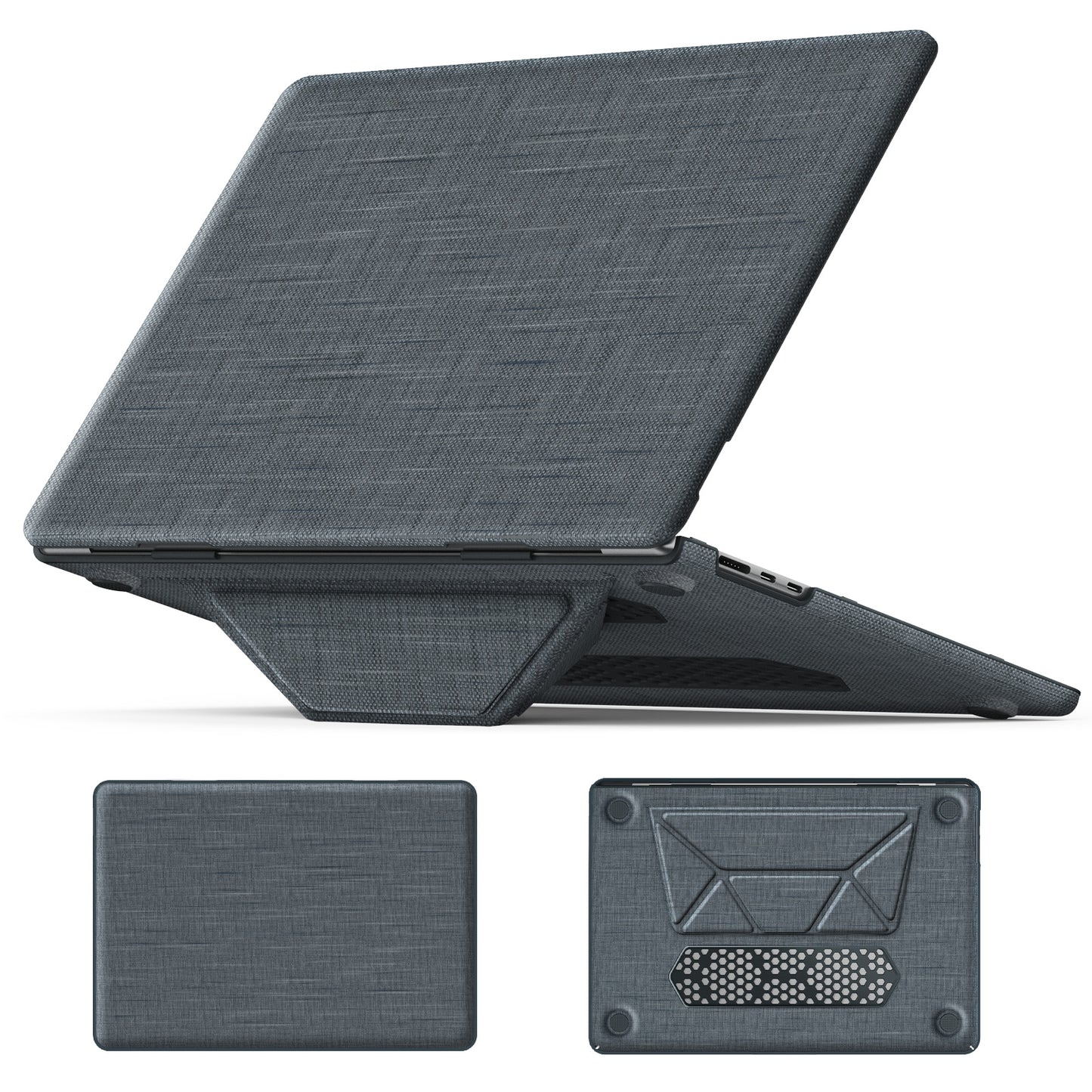 Stylish Fabric MacBook Air 15.3 A3114 M3 Case with Kickstand