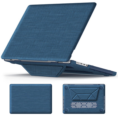 Stylish Fabric MacBook Pro 14.2 A2442 M1 Pro Case with Kickstand