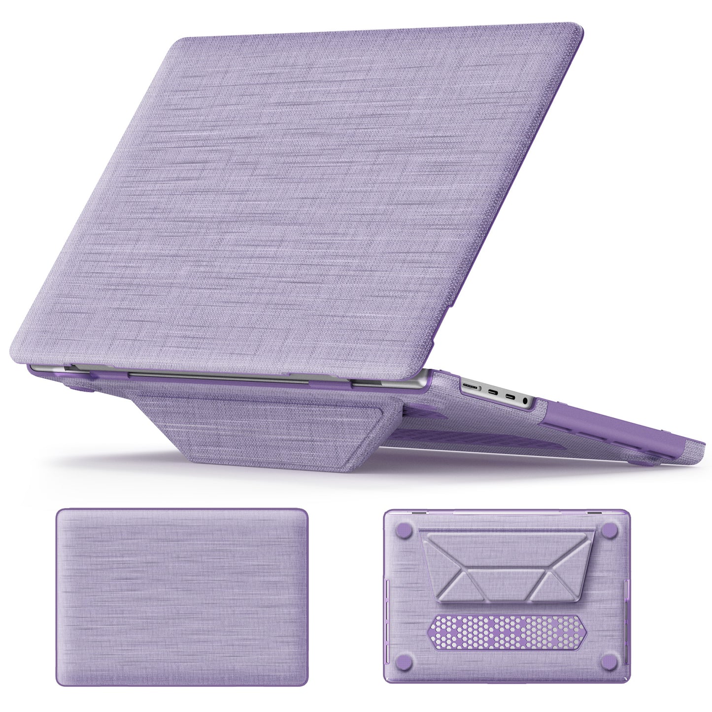 Stylish Fabric MacBook Pro 16.2 A2485 M1 Pro Case with Kickstand