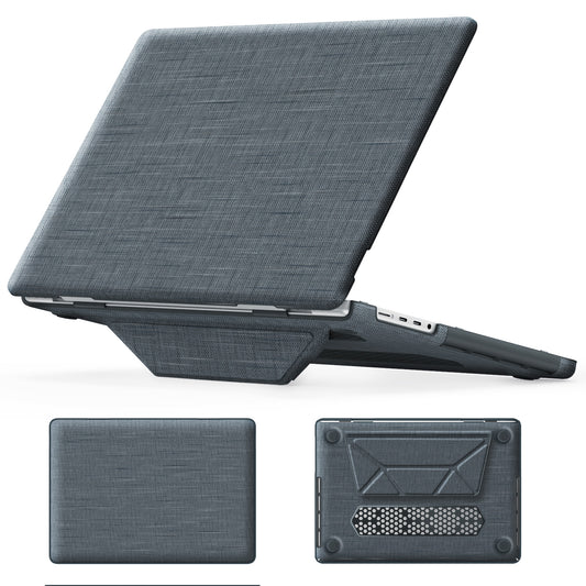 Stylish Fabric MacBook Pro 16.2 A2485 M1 Pro Case with Kickstand