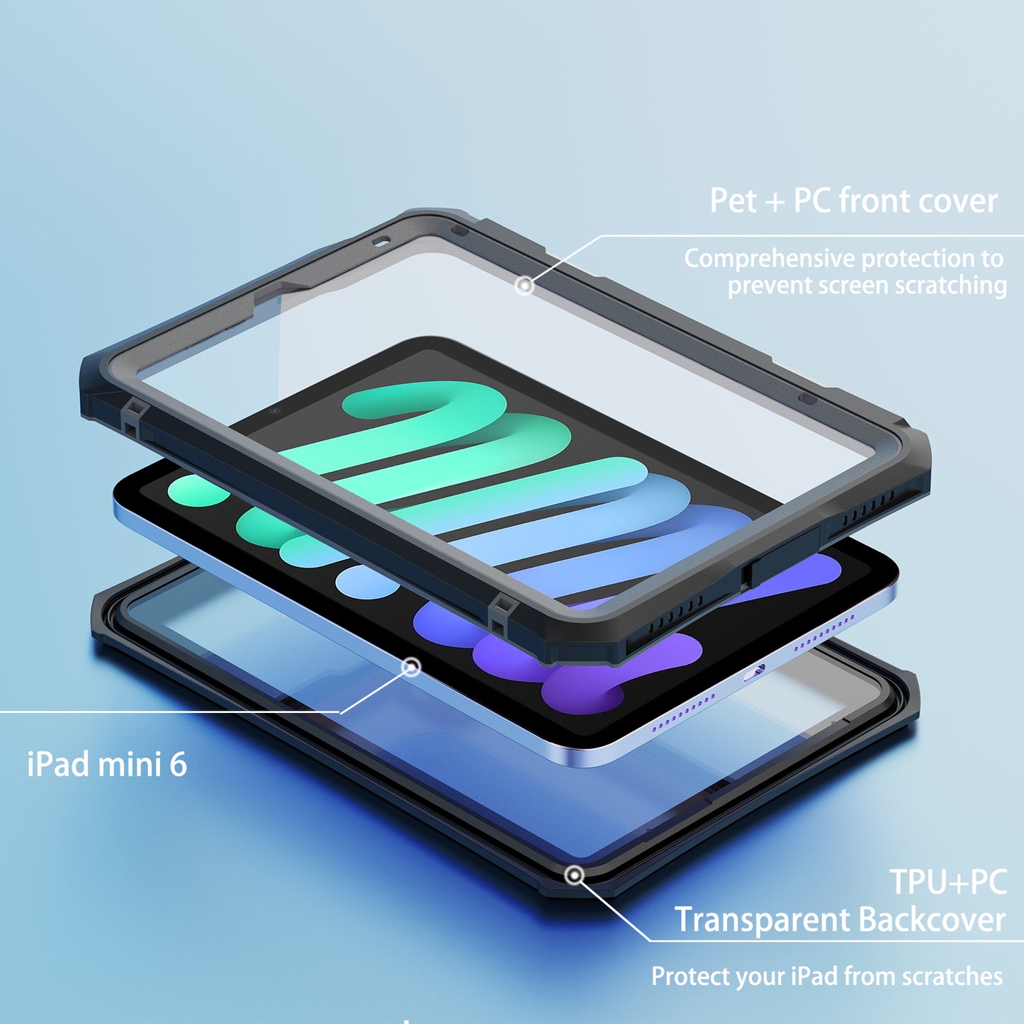 Visible Grace Transparent Waterproof iPad Mini 7 Case