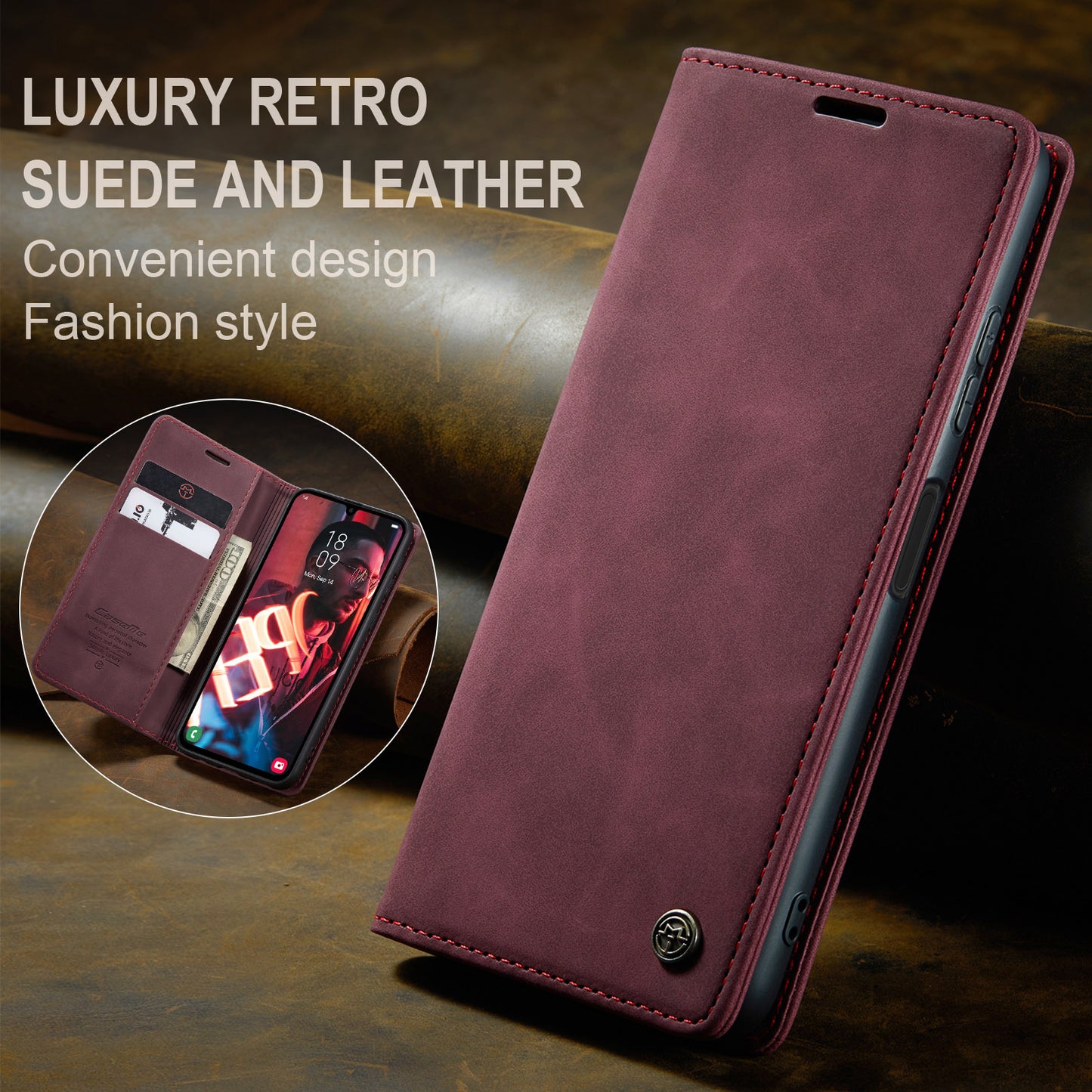 Book Classical Retro Leather Samsung Galaxy A24 Case Slim Wallet