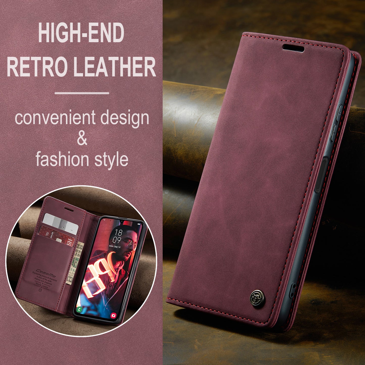 Book Classical Retro Leather Samsung Galaxy A24 Case Slim Wallet