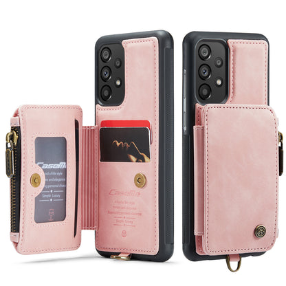 Wrist Strap Leather Card Holder Zipper Samsung Galaxy A33 Case Back