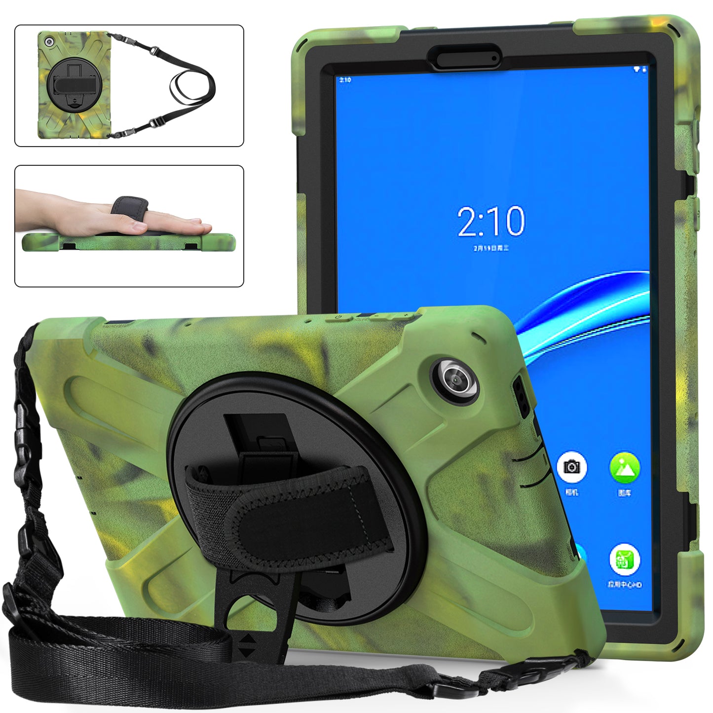 Pirate King Lenovo Tab M10 HD (2020) Case 360 Rotating Stand Hand