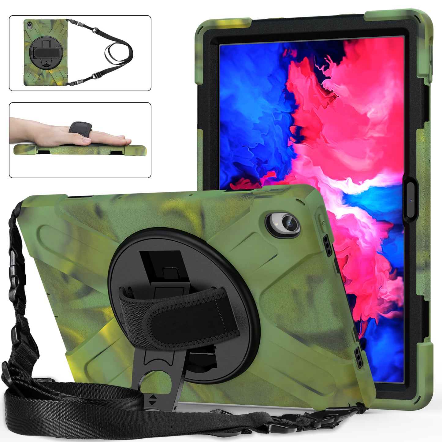 Pirate King Lenovo Tab P11 (2021) Case 360 Rotating Stand Hand