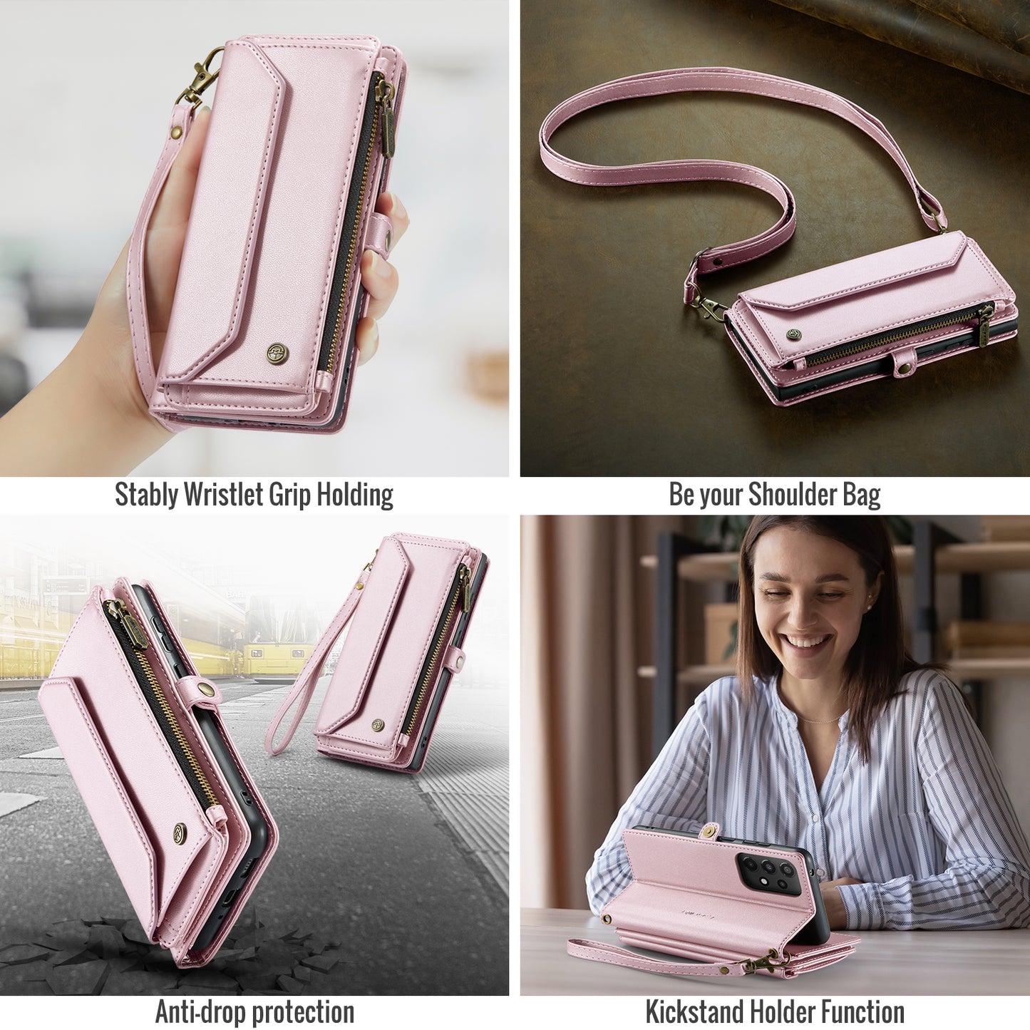 Women Shoulder Bag Samsung Galaxy A33 Case Card Slots Buckle Pockets