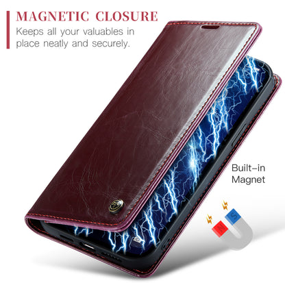 Luxury Retro Leather Apple iPhone 13 Pro Case Sturdy Shiny Flip Stand