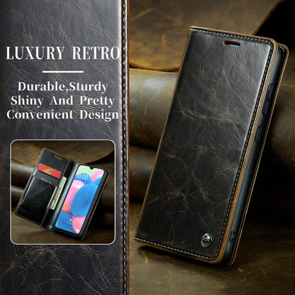 Luxury Retro Leather Samsung Galaxy A30 Case Sturdy Shiny Flip Stand