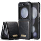 Luxury Retro Leather Galaxy Z Flip5 Case Sturdy Shiny Flip Stand