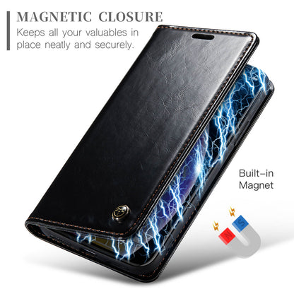 Luxury Retro Leather Apple iPhone Xs Case Sturdy Shiny Flip Stand