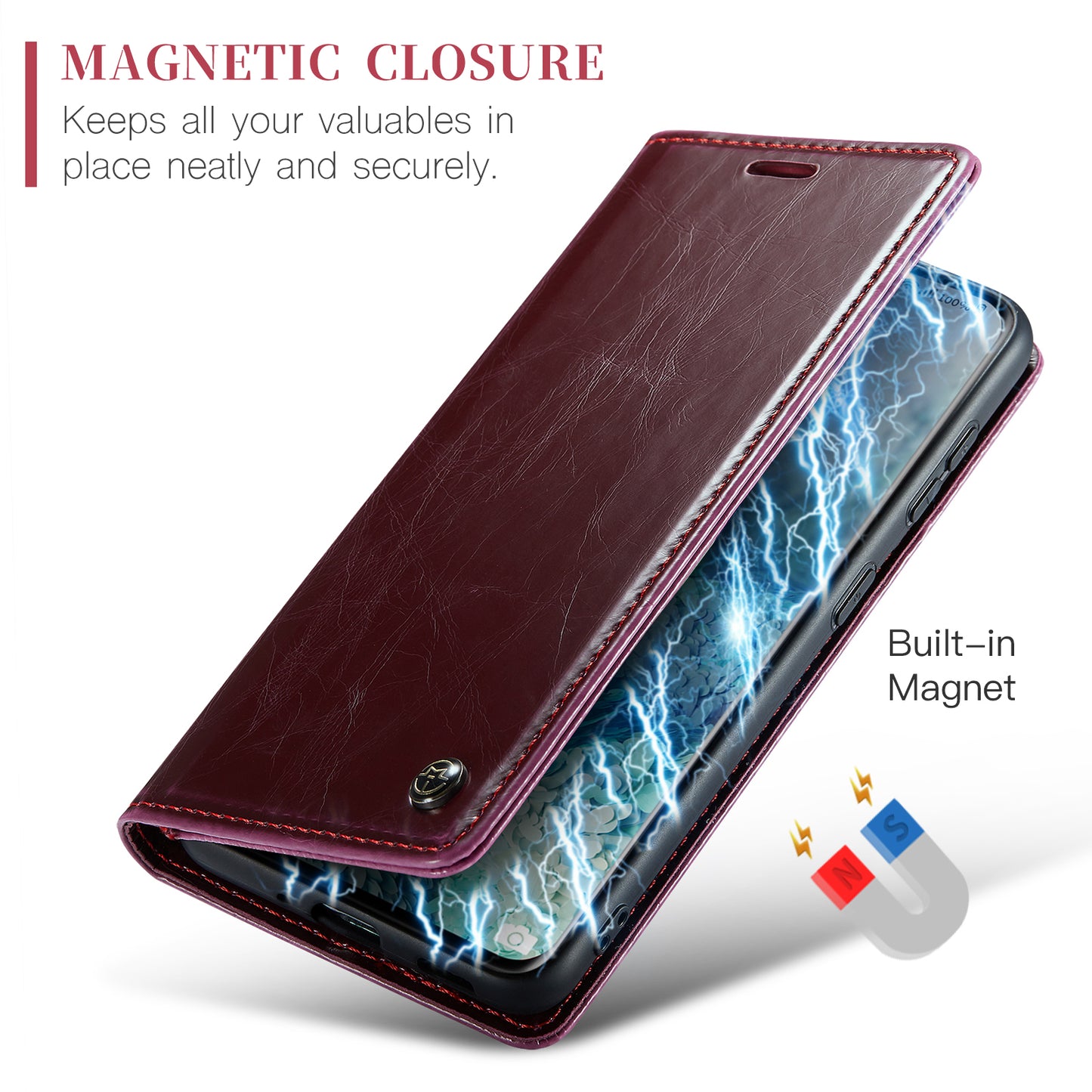 Luxury Retro Leather Samsung Galaxy S20 Case Sturdy Shiny Flip Stand