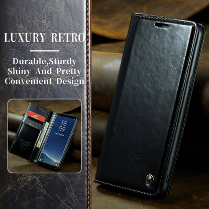 Luxury Retro Leather Samsung Galaxy S8 Case Sturdy Shiny Flip Stand