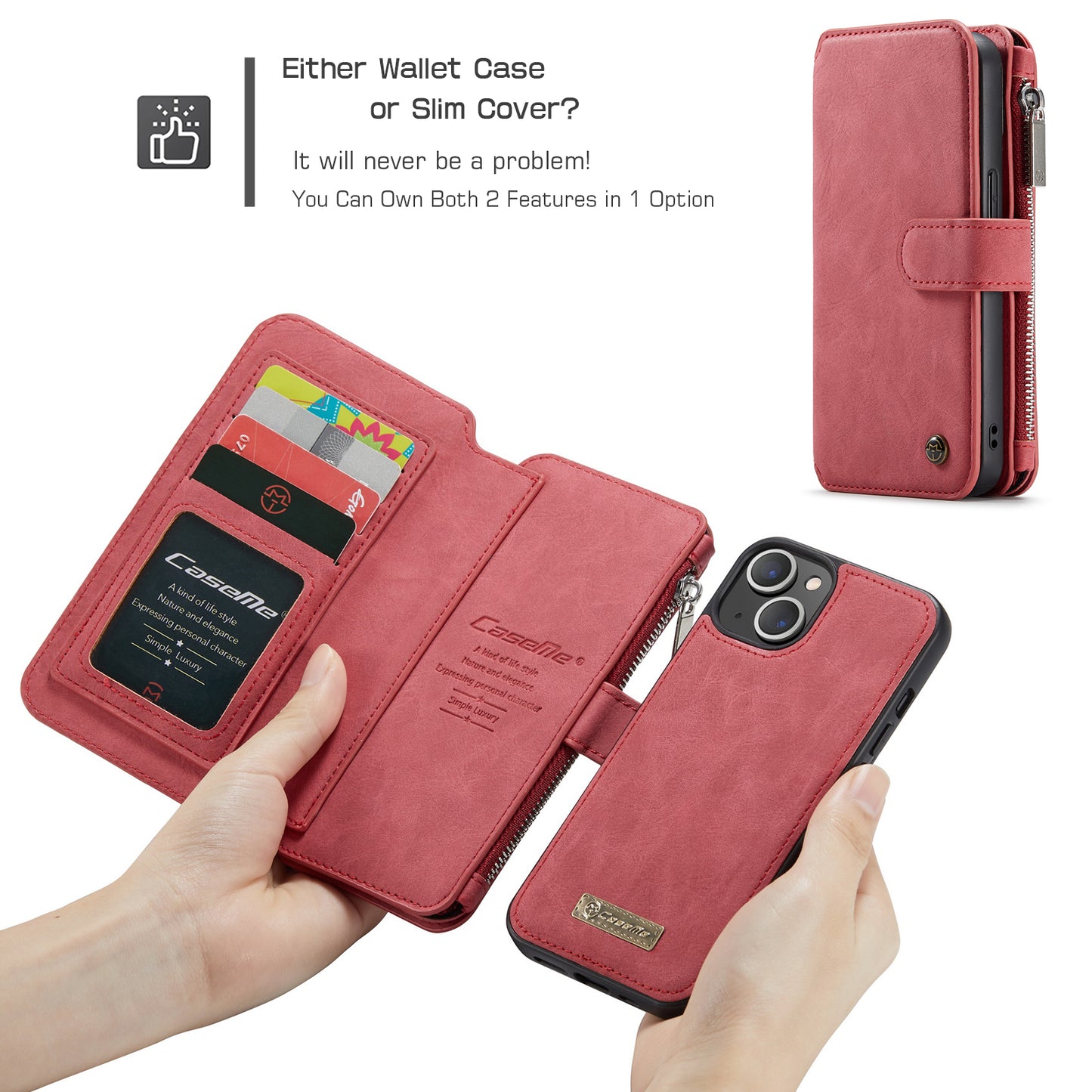 Multi-function Card Holder Retro Leather Apple iPhone 13 Case