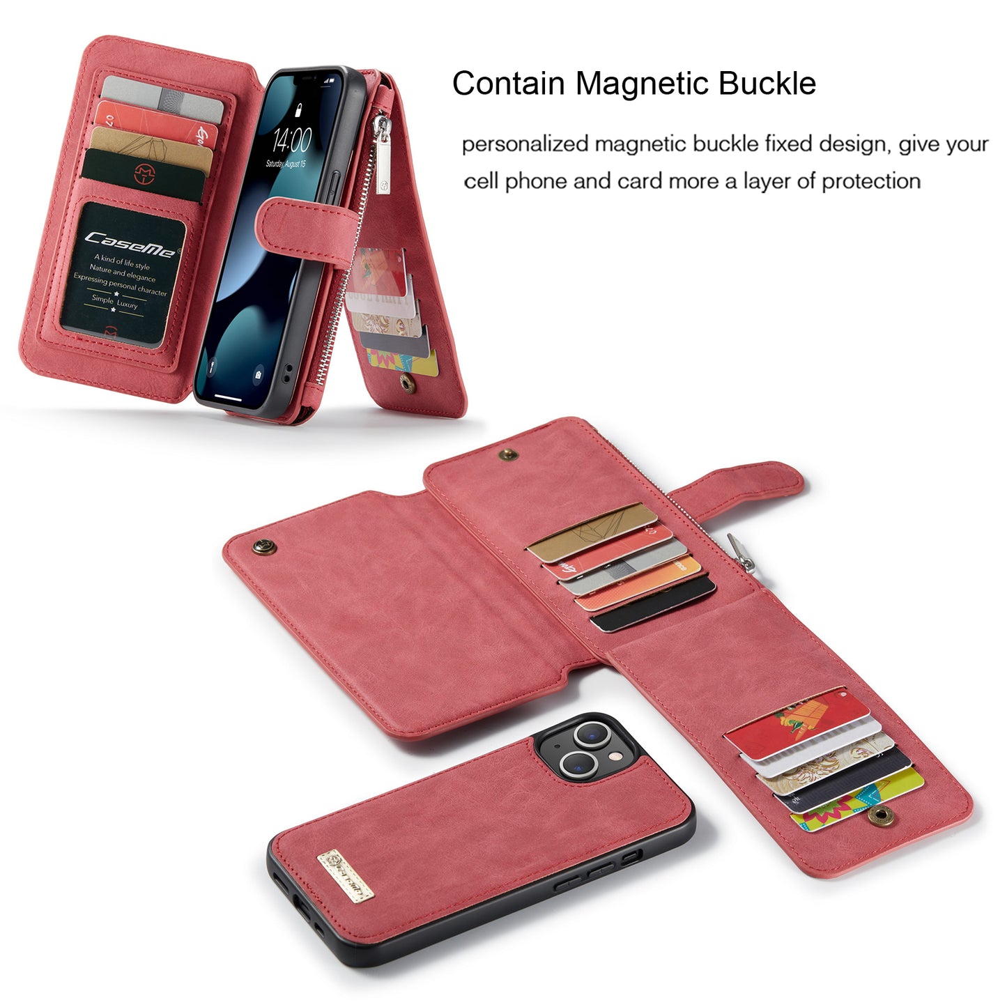 Multi-function Card Holder Retro Leather Apple iPhone 13 Case