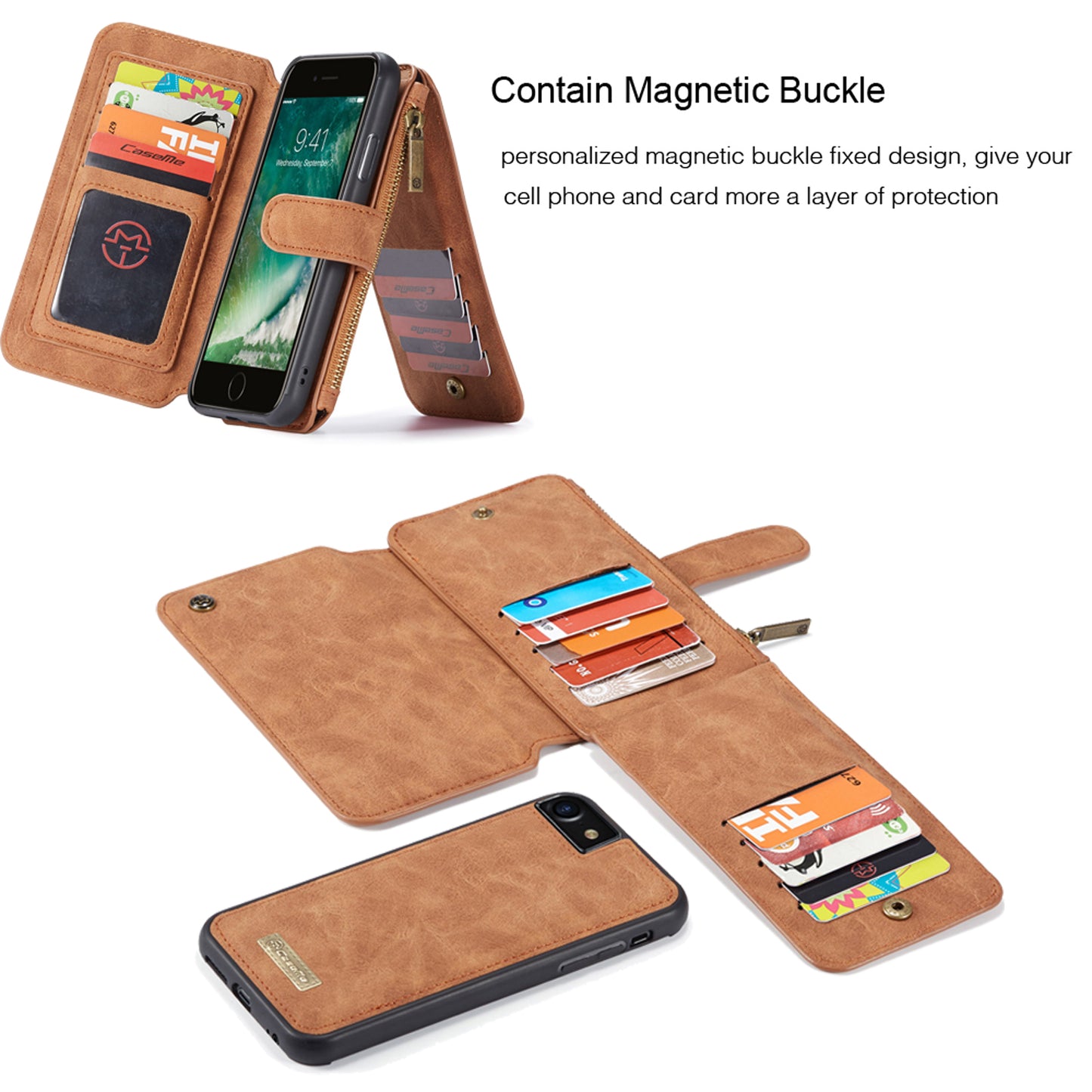 Multi-function Card Holder Retro Leather Apple iPhone 8 Case