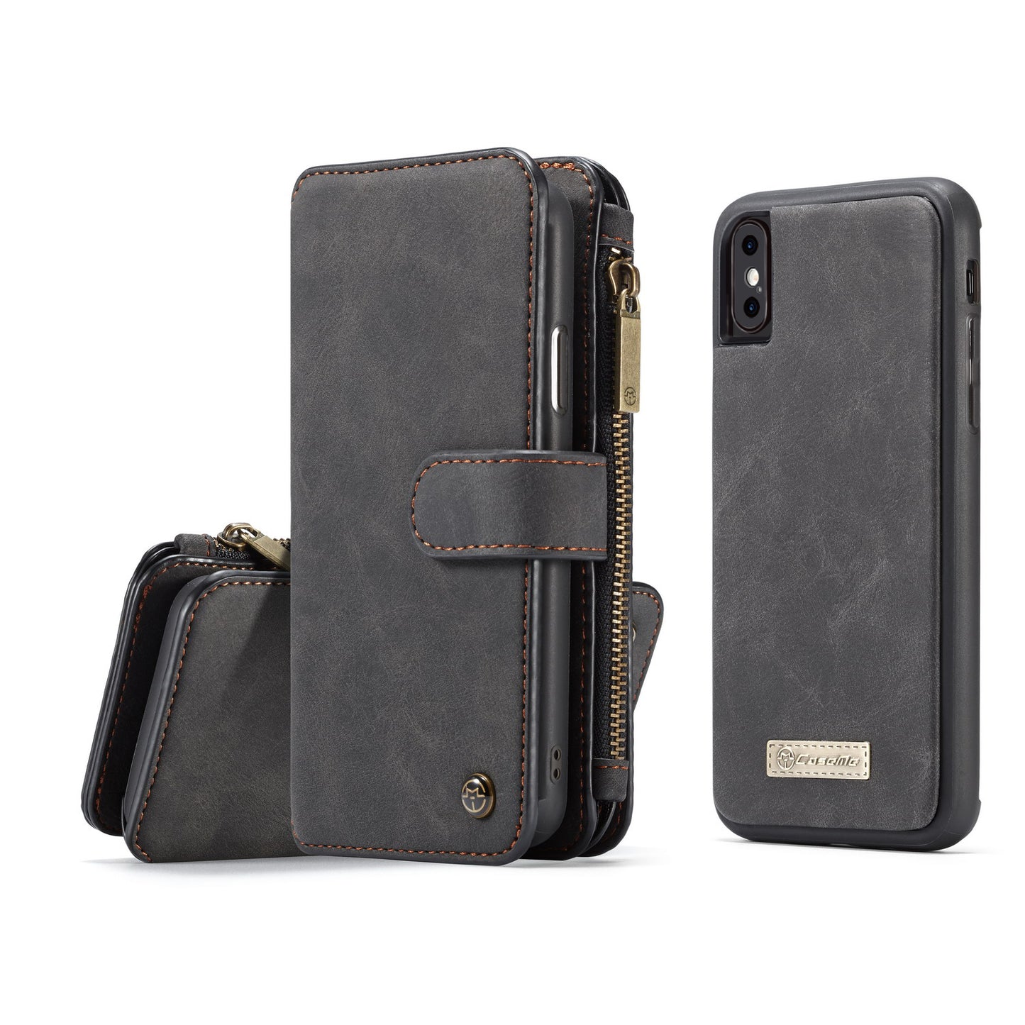 Multi-function Card Holder Retro Leather iPhone Xs Case Detachable