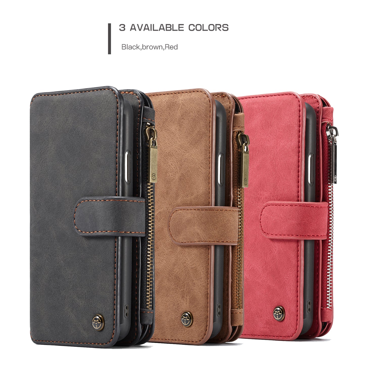 Multi-function Card Holder Retro Leather iPhone Xs Case Detachable