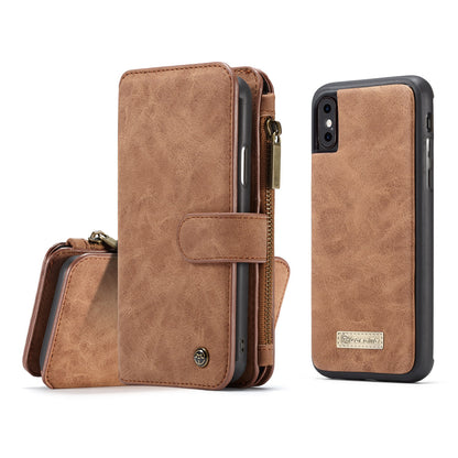 Multi-function Card Holder Retro Leather iPhone Xs Case Detachable