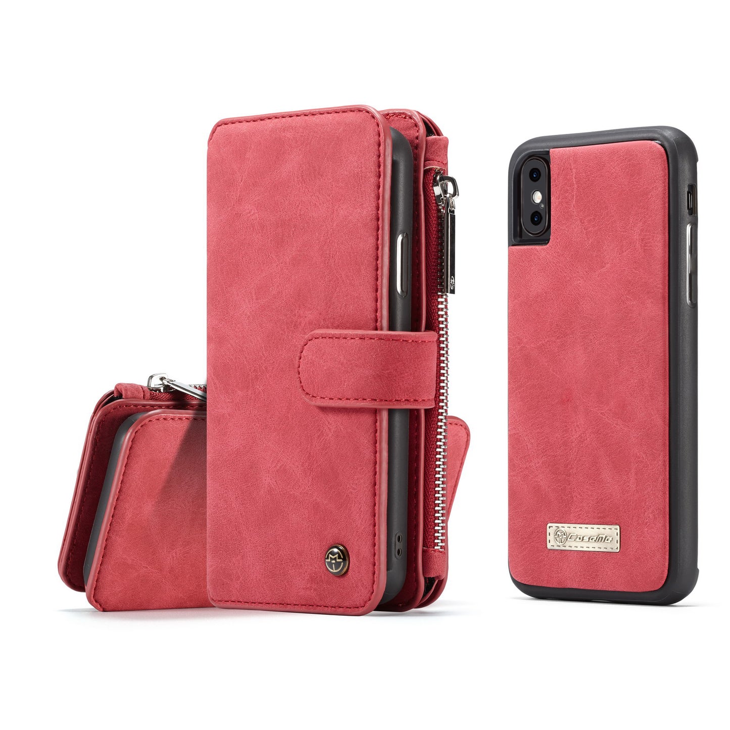 Multi-function Card Holder Retro Leather iPhone Xs Case Detachable