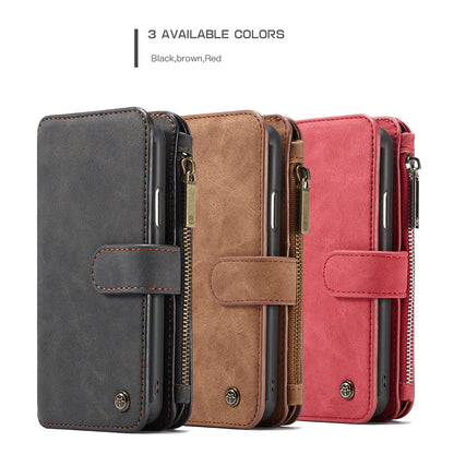 Multi-function Card Holder Retro Leather iPhone XR Case Detachable