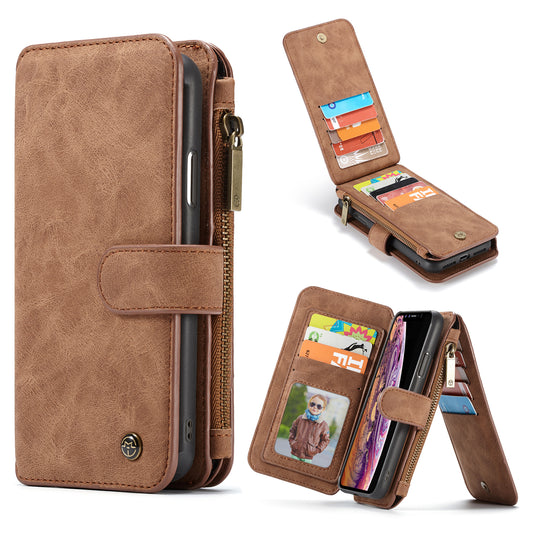 Multi-function Card Holder Retro Leather iPhone XR Case Detachable