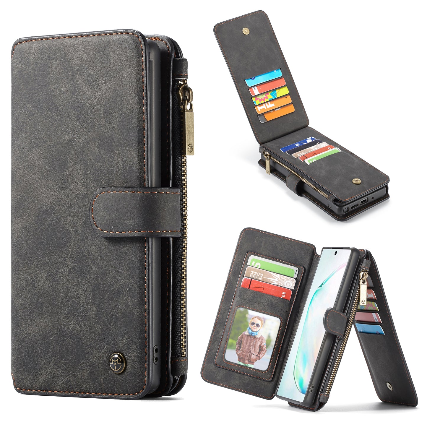 Multi-function Card Holder Retro Leather Samsung Galaxy Note10+ Case