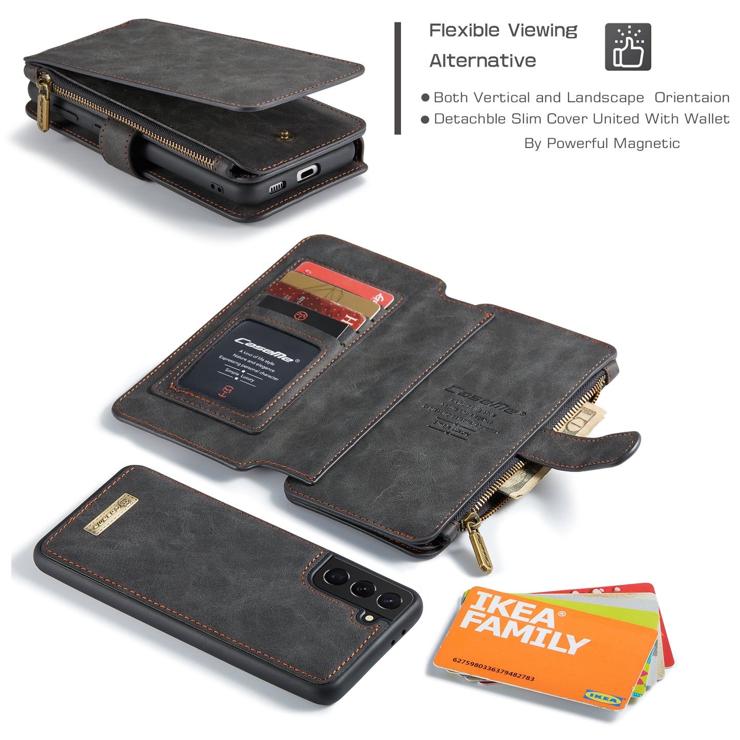 Multi-function Card Holder Retro Leather Samsung Galaxy S21 Case