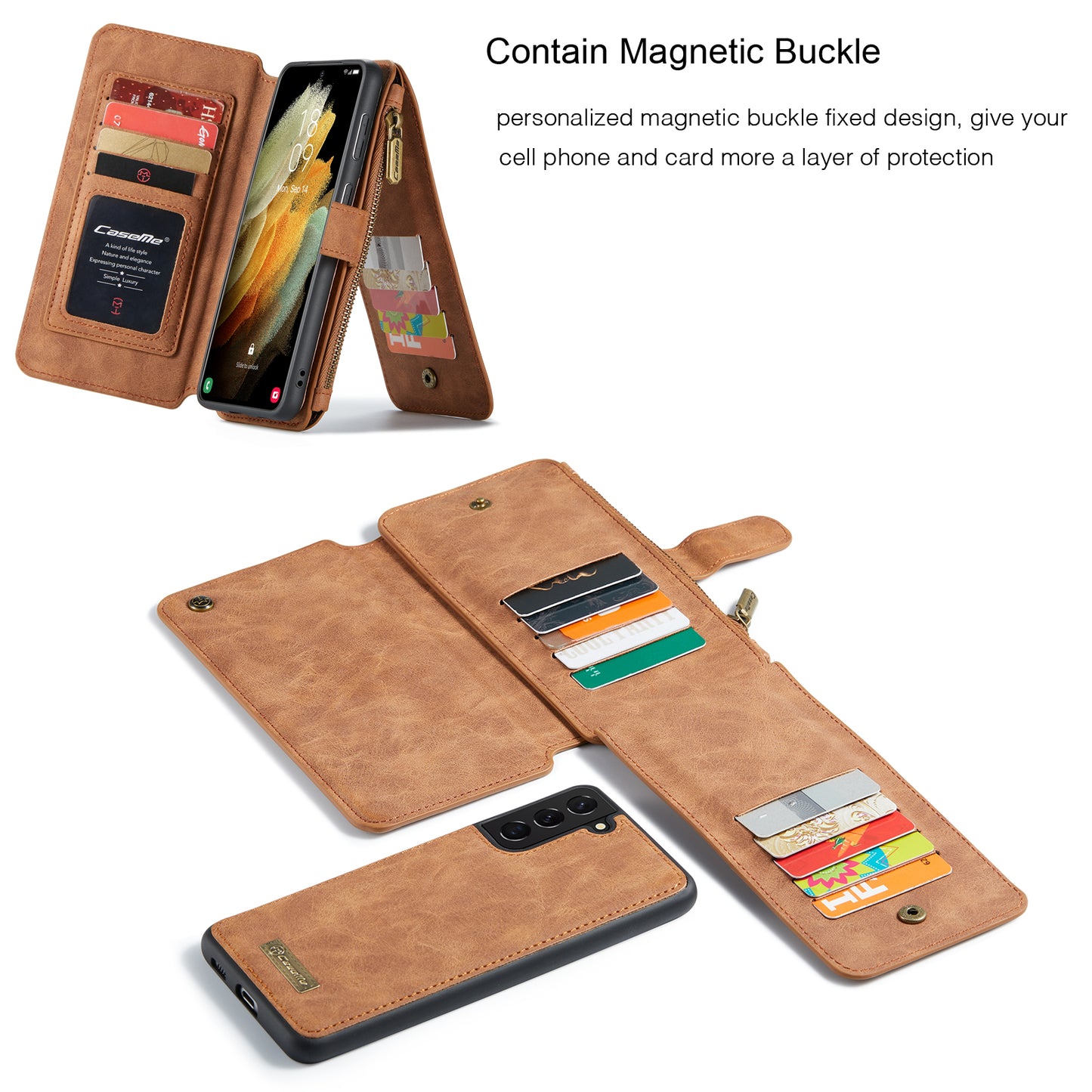 Multi-function Card Holder Retro Leather Samsung Galaxy S21+ Case