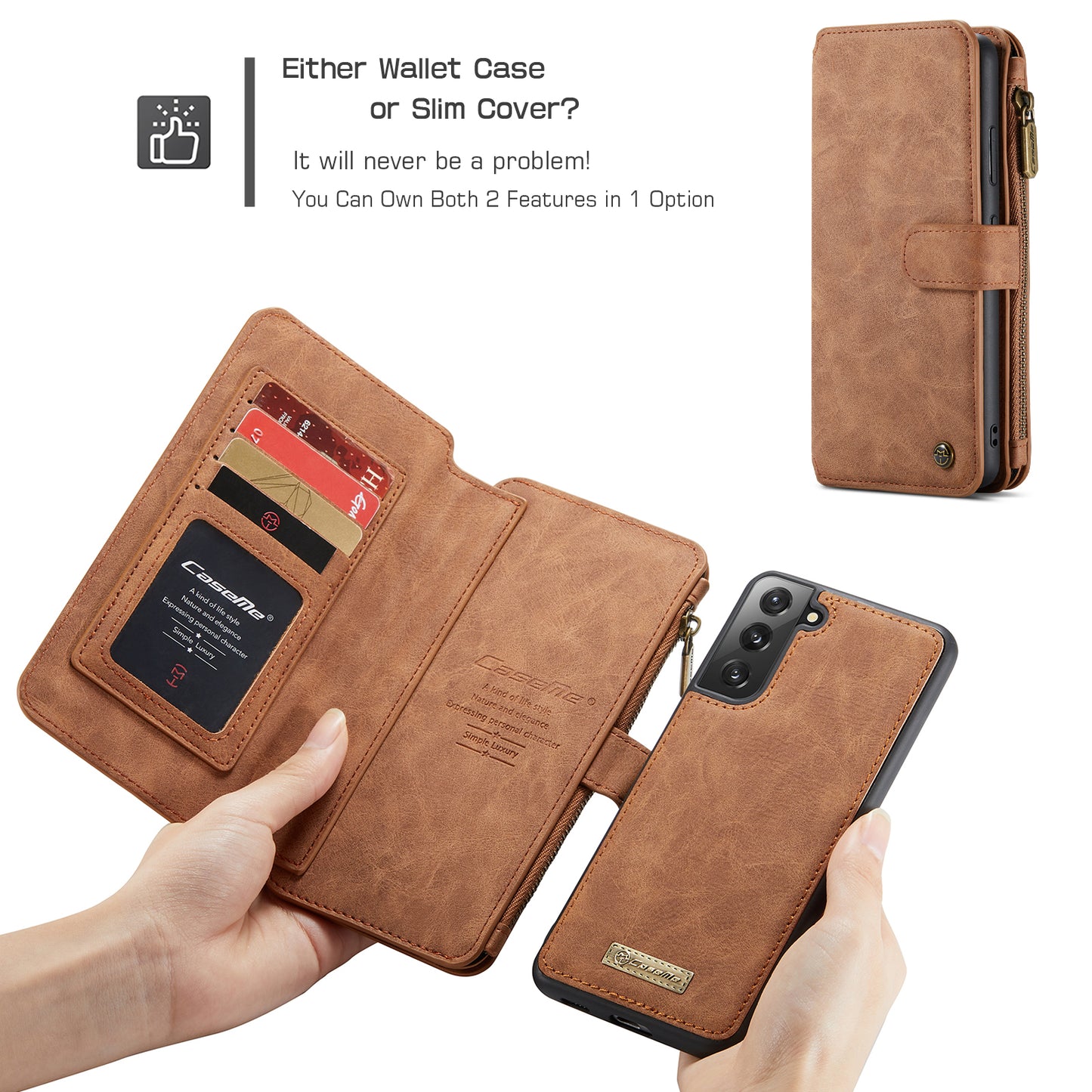 Multi-function Card Holder Retro Leather Samsung Galaxy S22 Case