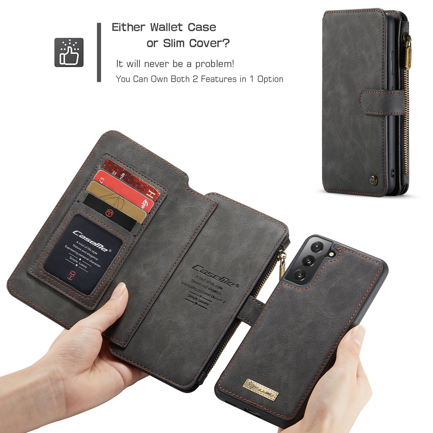 Multi-function Card Holder Retro Leather Samsung Galaxy S22+ Case