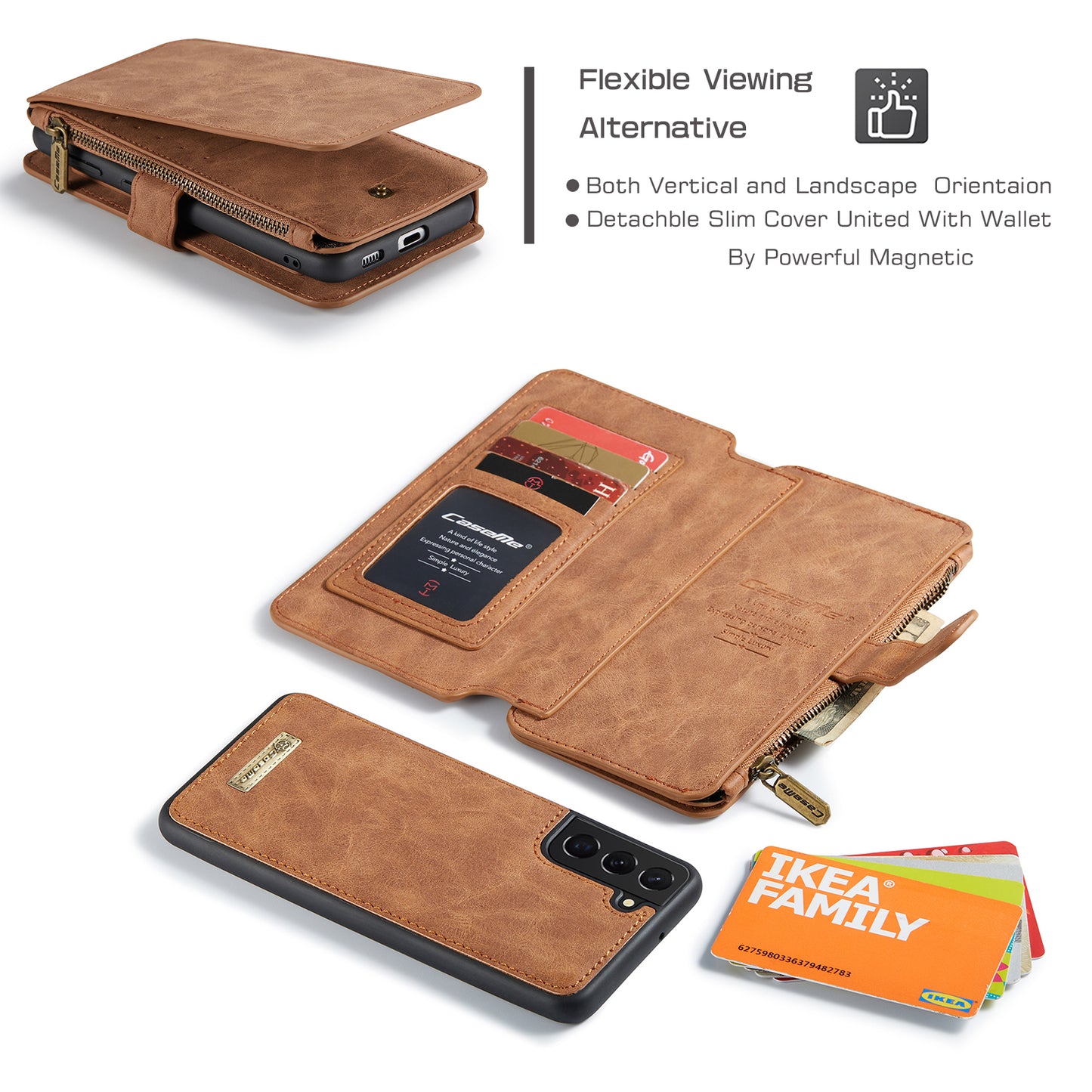 Multi-function Card Holder Retro Leather Samsung Galaxy S22 Case