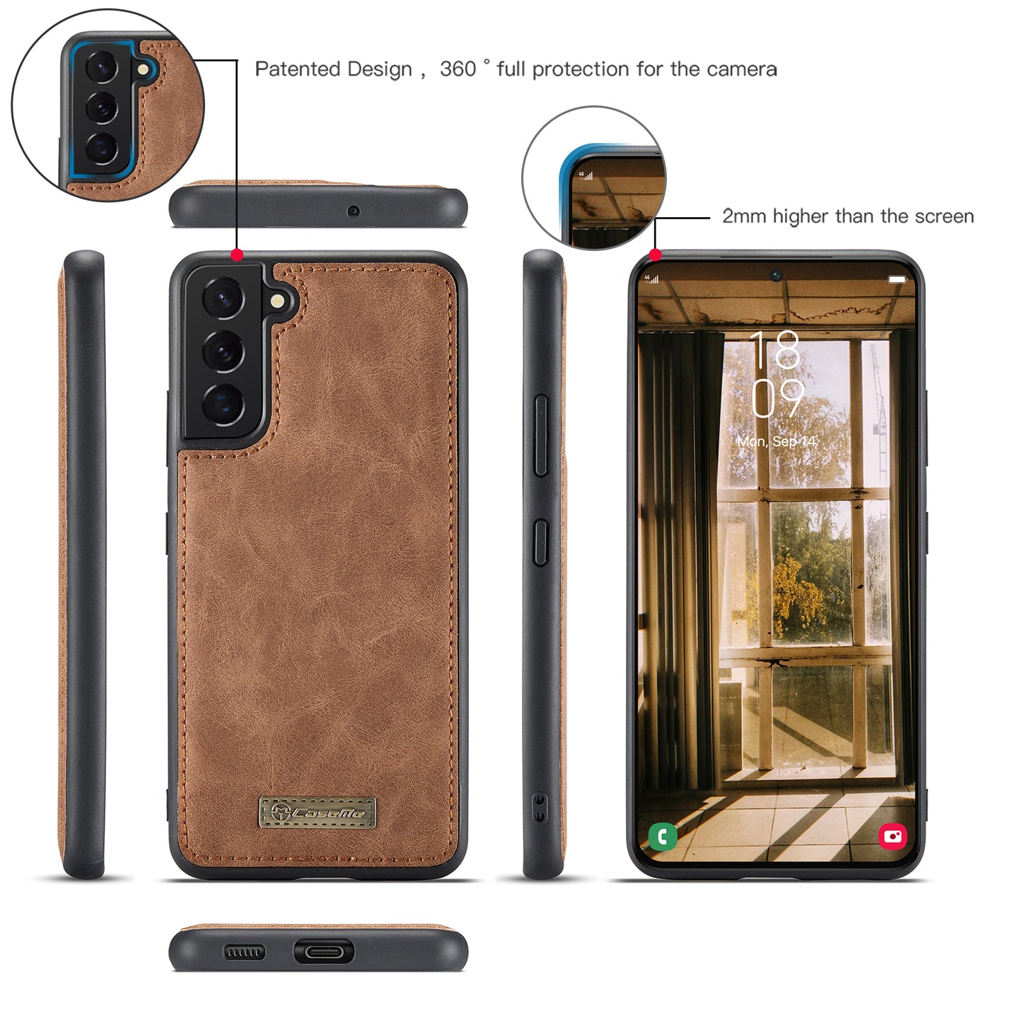 Multi-function Card Holder Retro Leather Samsung Galaxy S22 Case