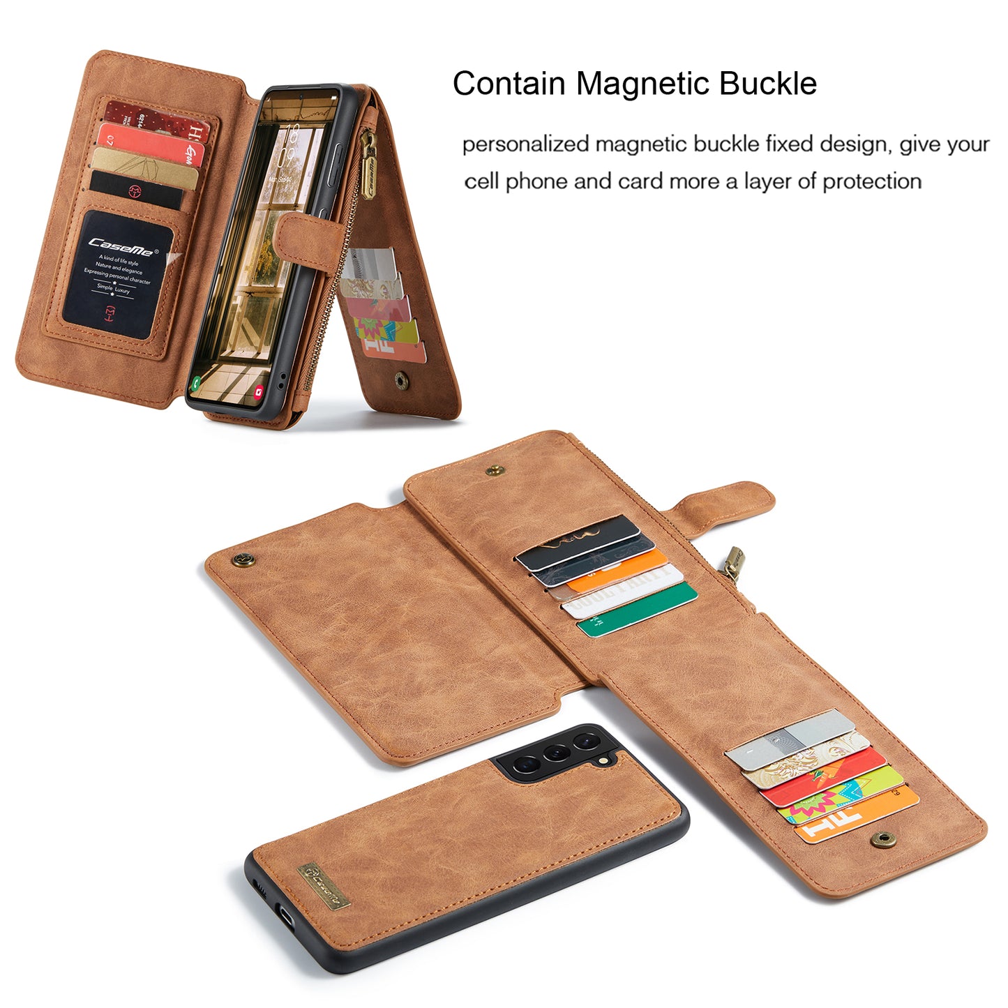 Multi-function Card Holder Retro Leather Samsung Galaxy S22 Case