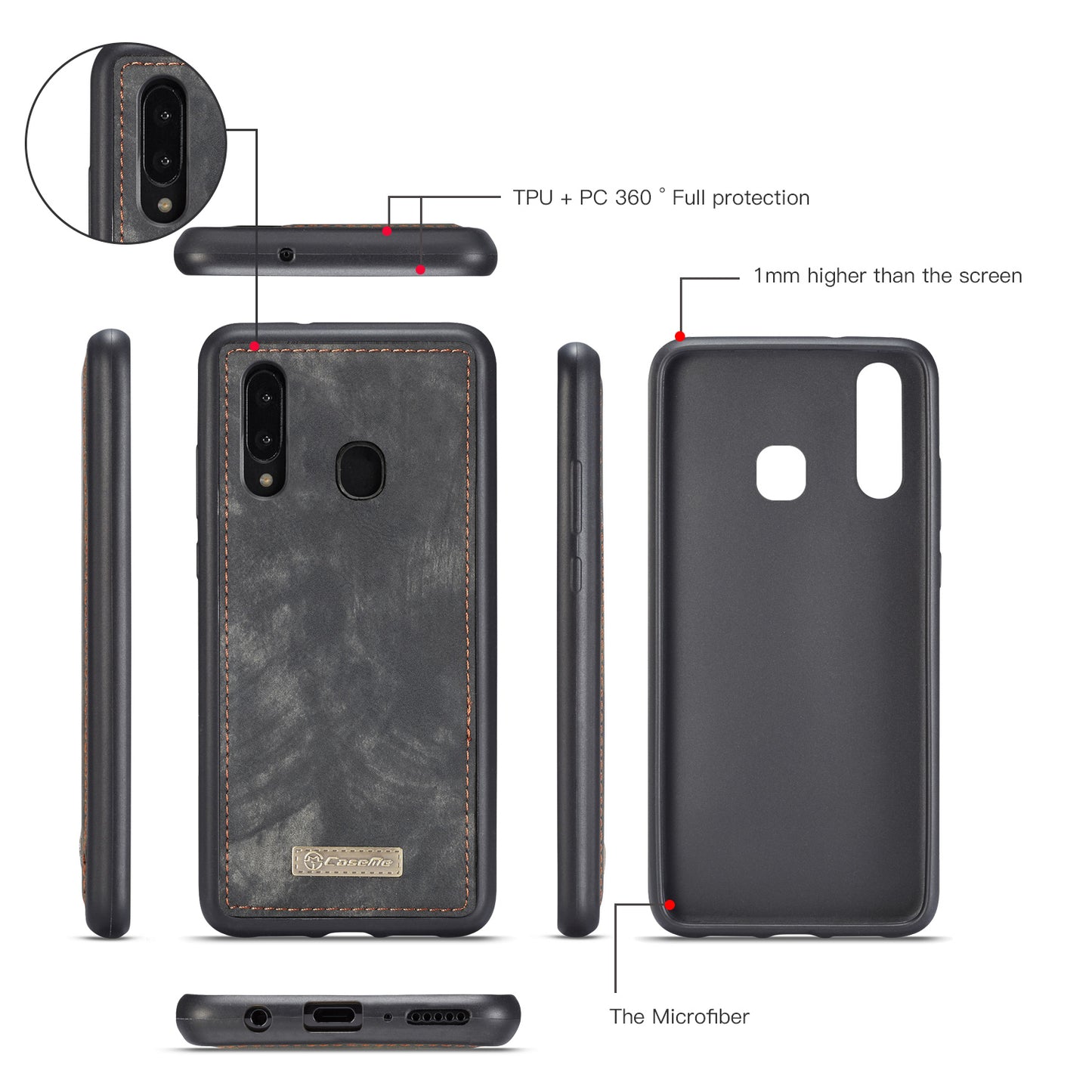 Vertical Magnetic Detachable 2 In 1 Samsung Galaxy A30 Case Hand Strap