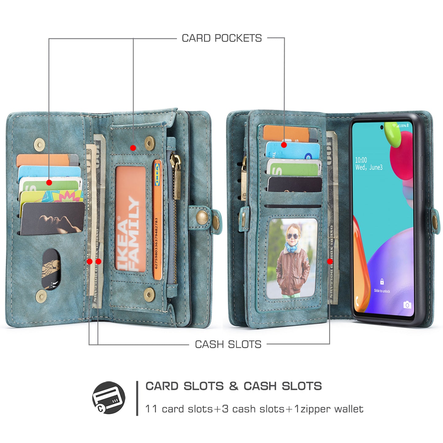 Vertical Magnetic Detachable 2 In 1 Samsung Galaxy A52 Case Hand Strap