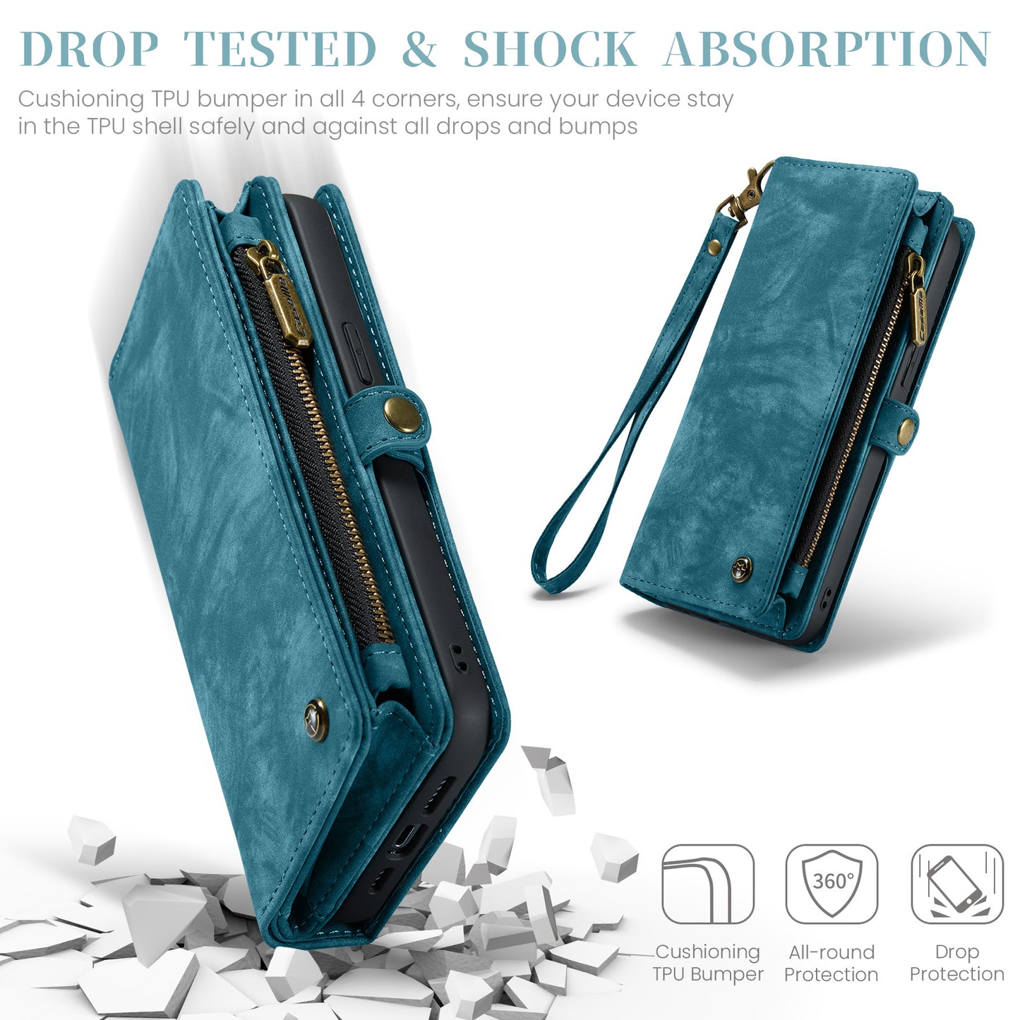 Vertical Magnetic Detachable 2 In 1 iPhone 15 Pro Max Case Hand Strap