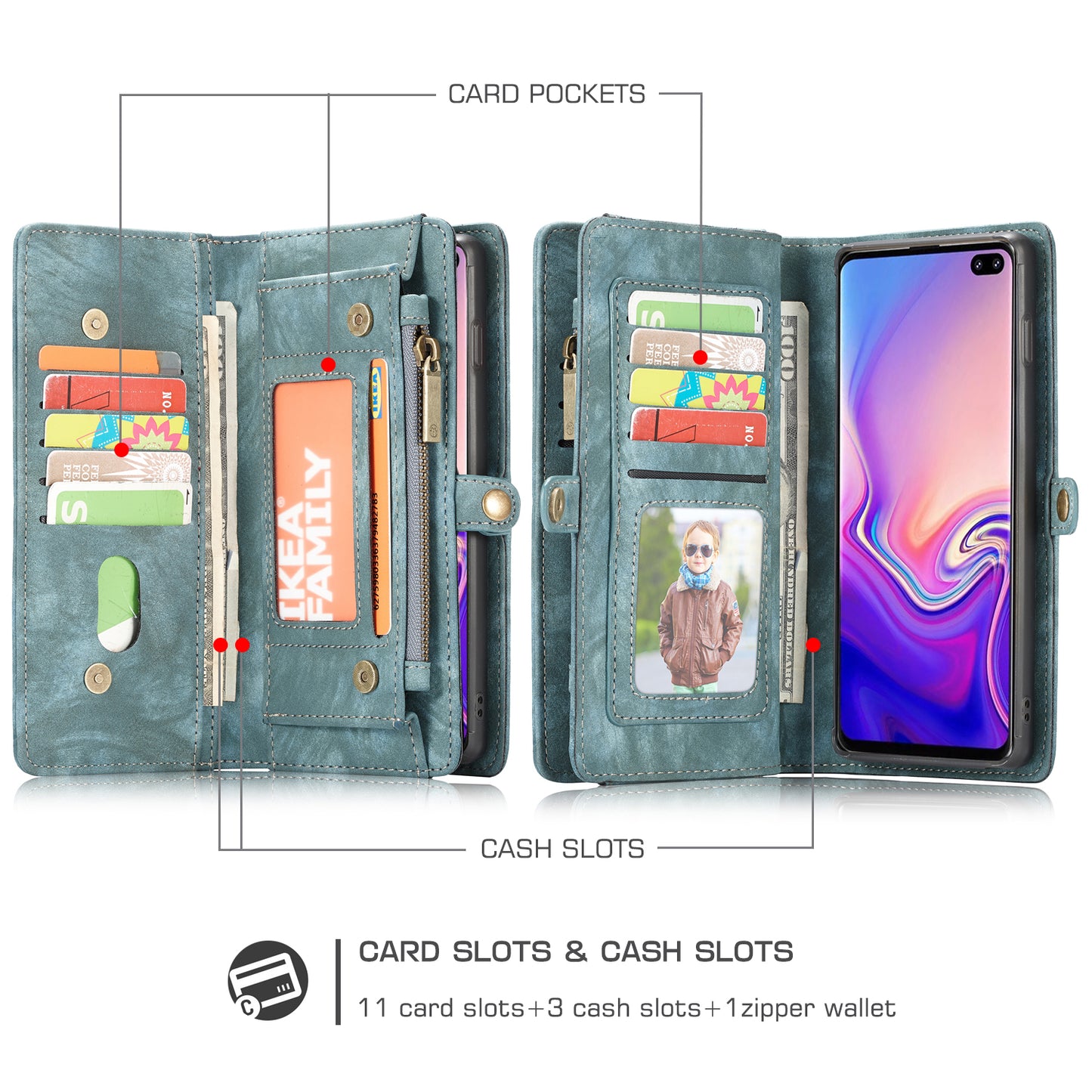 Vertical Magnetic Detachable 2 In 1 Samsung Galaxy S10 Case Hand Strap