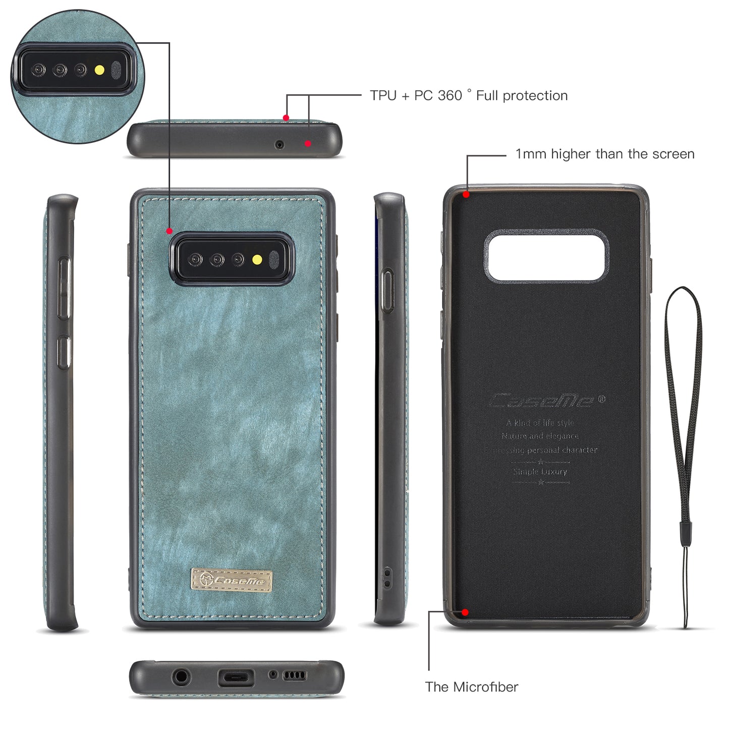 Vertical Magnetic Detachable 2 In 1 Samsung Galaxy S10 Case Hand Strap