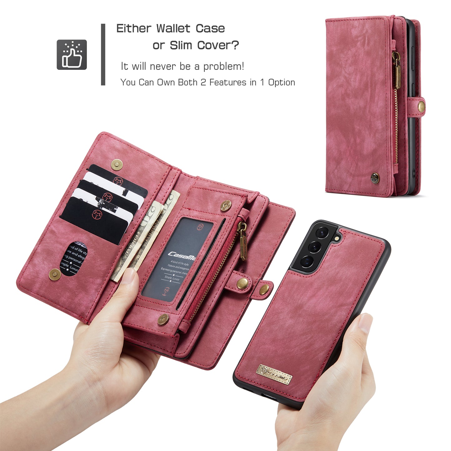 Vertical Magnetic Detachable 2 In 1 Samsung Galaxy S21 Case Hand Strap