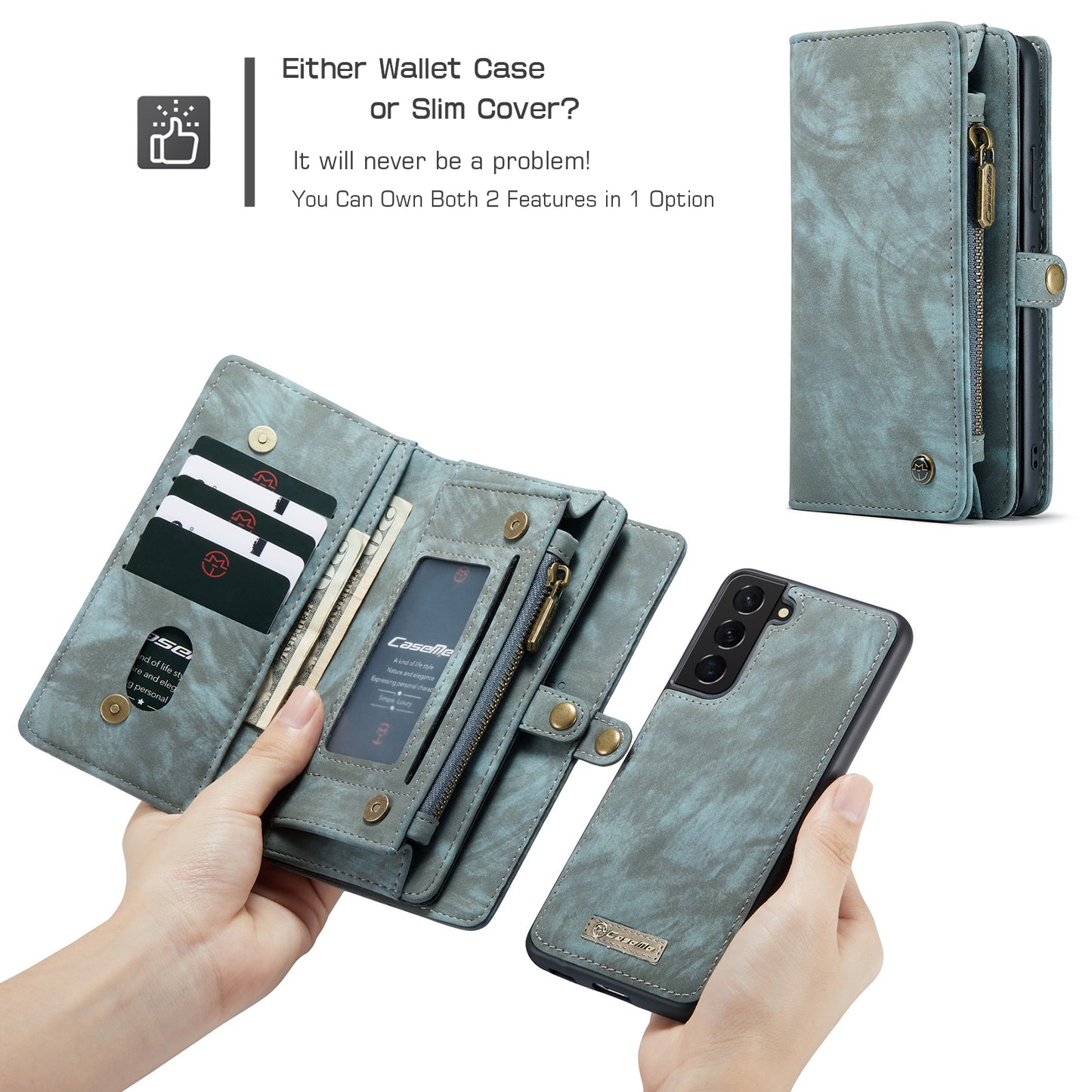 Vertical Magnetic Detachable 2 In 1 Galaxy S22+ Case Hand Strap