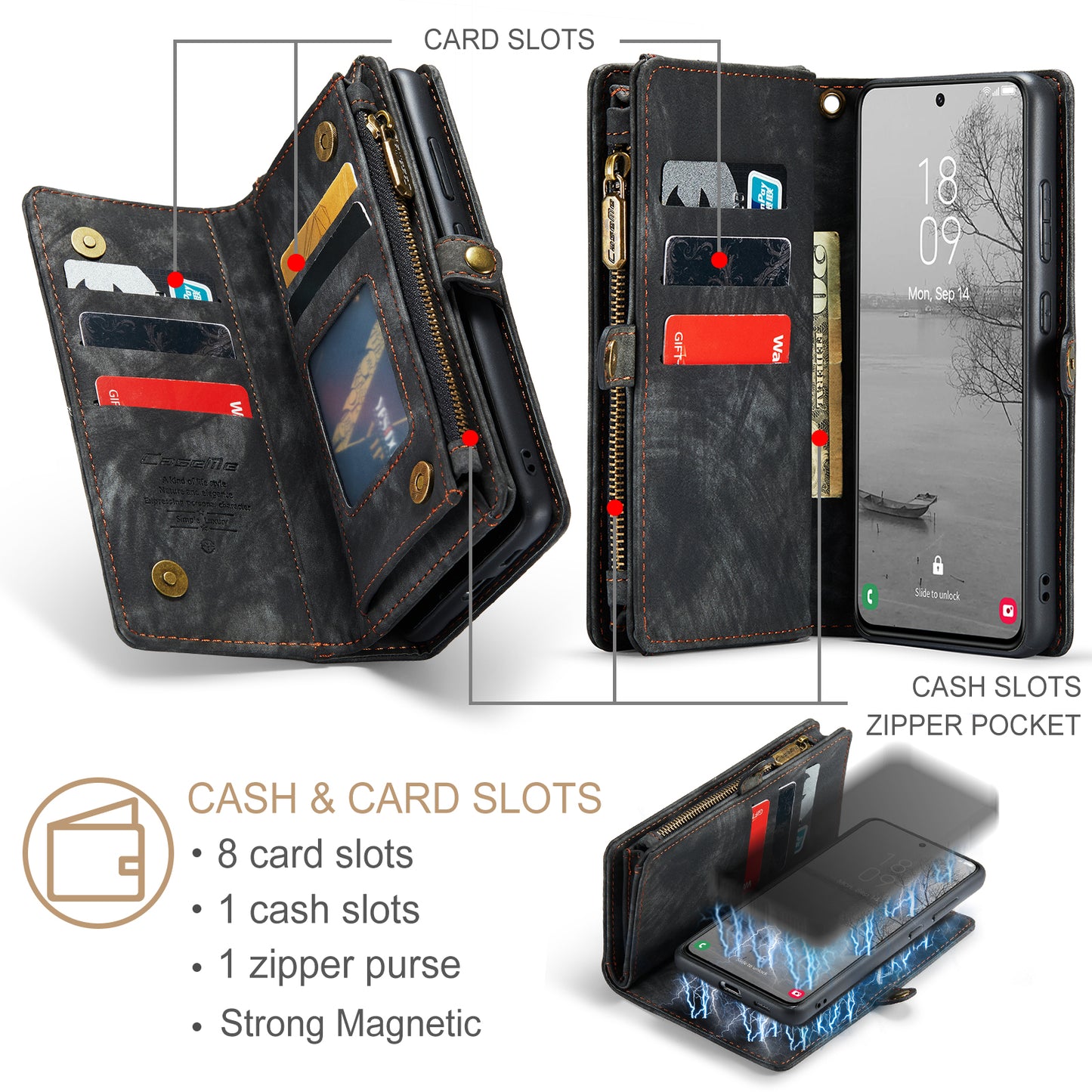 Vertical Magnetic Detachable 2 In 1 Galaxy S23+ Case Hand Strap