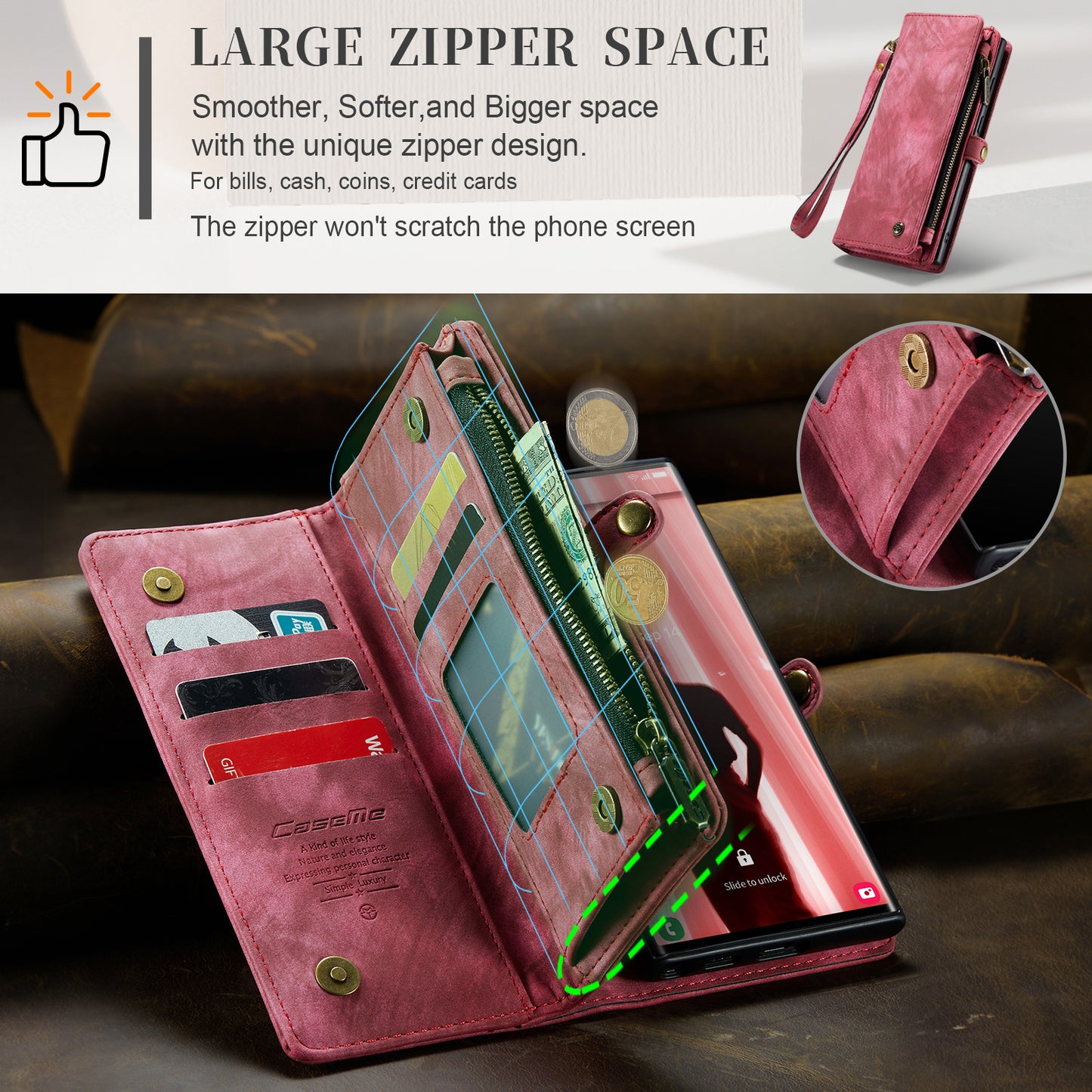 Vertical Magnetic Detachable 2 In 1 Galaxy S23 Ultra Case Hand Strap