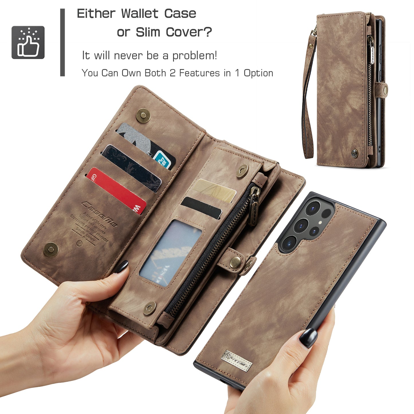 Vertical Magnetic Detachable 2 In 1 Galaxy S24 Ultra Case Hand Strap