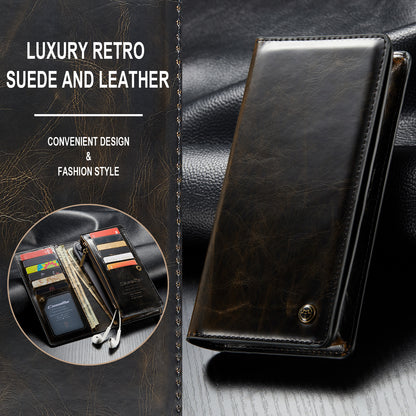 Men Retro Leather Multi-function Zipper Samsung Galaxy S10 5G Purse