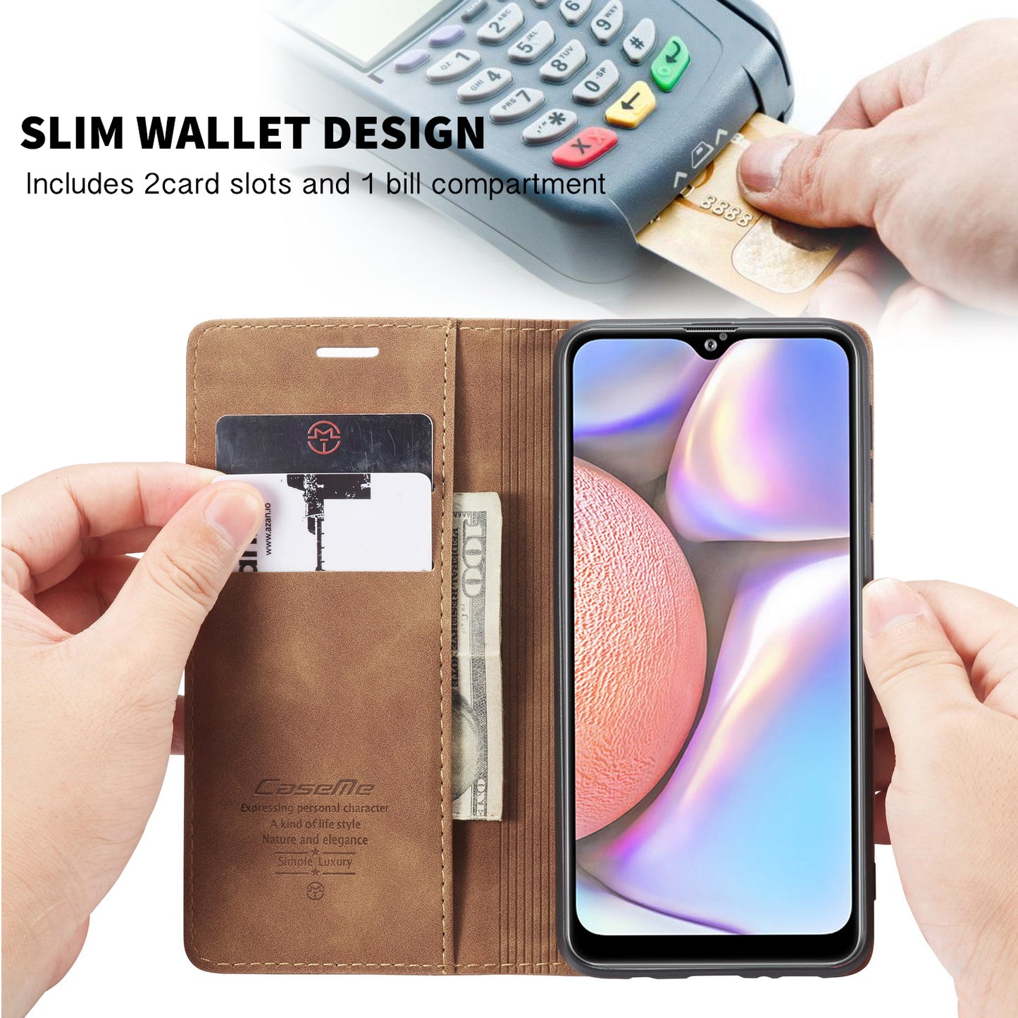 Book Classical Retro Leather Samsung Galaxy A10 Case Slim Wallet