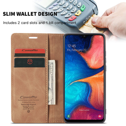 Book Classical Retro Leather Samsung Galaxy A20 Case Slim Wallet Stand