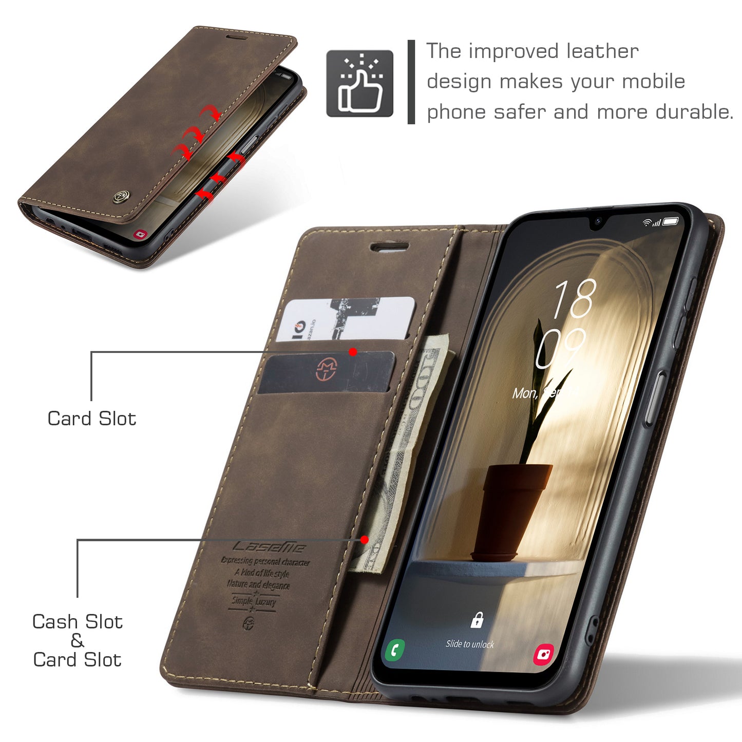 Book Classical Retro Leather Samsung Galaxy A15 Case Slim Wallet