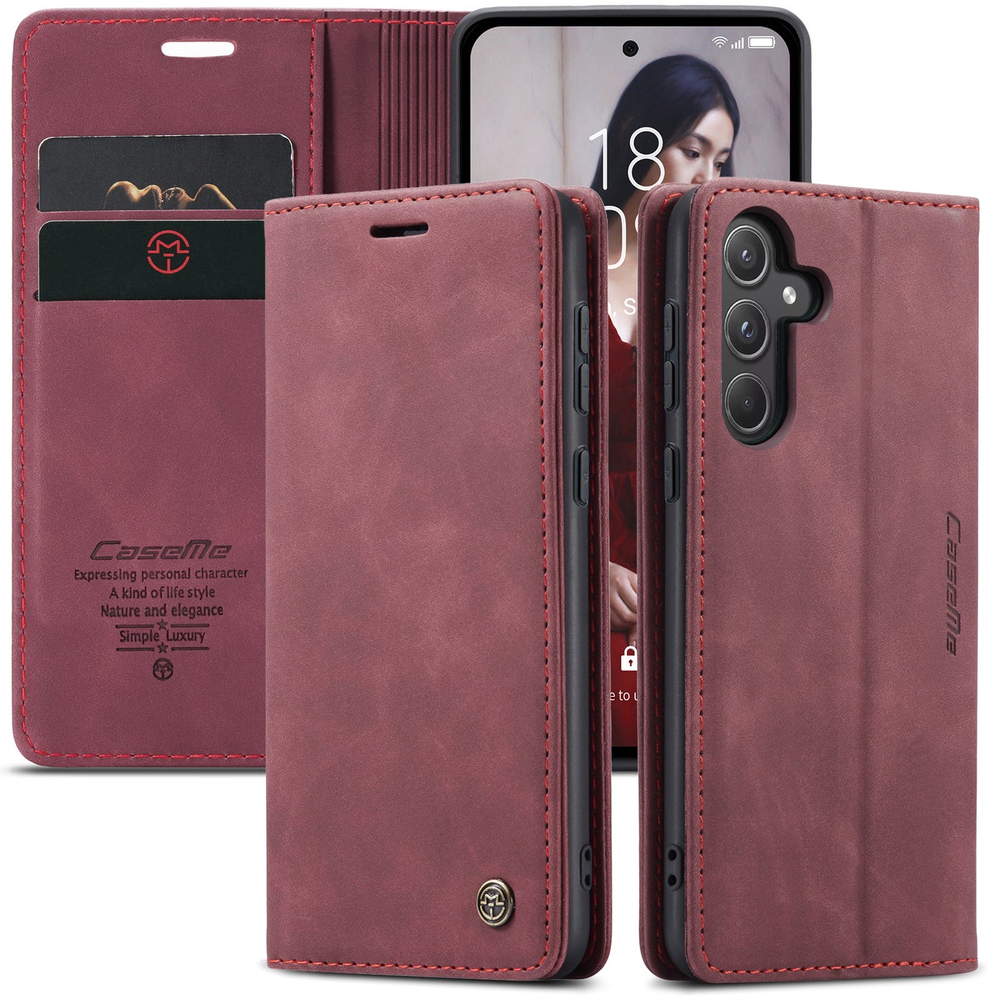 Book Classical Retro Leather Samsung Galaxy A55 Case Slim Wallet